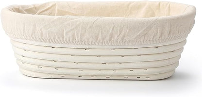 Saint Germain Bakery Premium Round Bread Banneton Basket with Liner - Perfect Brotform Proofing Basket for Making Beautiful Bread - (9 in. Round/10 in. Oval)