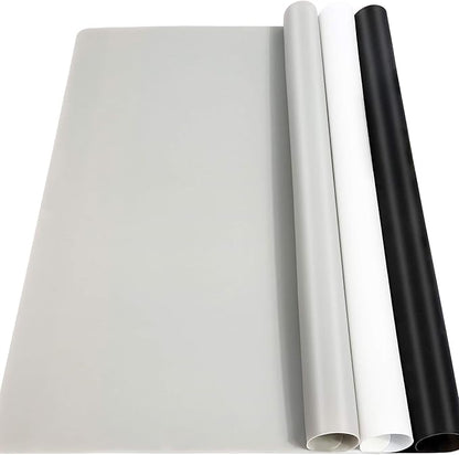 LEOBRO Silicone Mat, 3 PCS Silicone Mats for Crafts, Resin Molds, Play Dough Mat, Clay Mats, for Epoxy Resin, Crafts, Black & Light Gray & White, 15.7”x 11.7