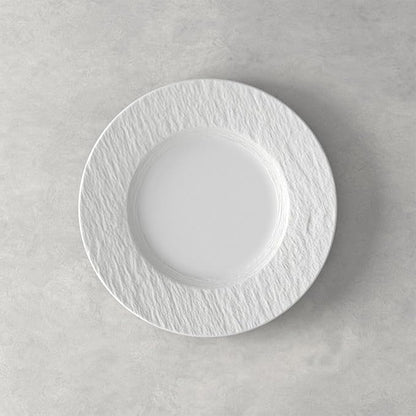 Villeroy & Boch Manufacture Rock Blanc 4-Piece Place Setting, Plates & Bowls, Premium Porcelain, Made in Germany, Matte White