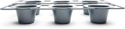 Fox Run Non-Stick Popover Pan, 6 Cup Yorkshire Pudding Pan, Grey
