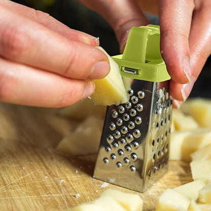 Ciieeo 12 Pcs Stainless Steel Mini Cheese Grater, Box Grater Handheld Slicer for Fruit, Vegetable, Multipurpose Kitchen Gadget, Assorted Colors, 2.63 x 1.45 x 4.25 Inch