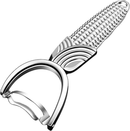 Maxjoy Corn Peeler & Cob Stripper Tool - Stainless Steel Kernel Remover for Corn on the Cob