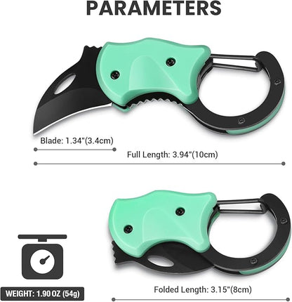 Small Pocket Knife for Men, Cool Folding Knife Box Cutter with 1.34 inch Sharp Blade, EDC Knives Tool for Everyday Carry, Great Gift for Men (Light Blue)