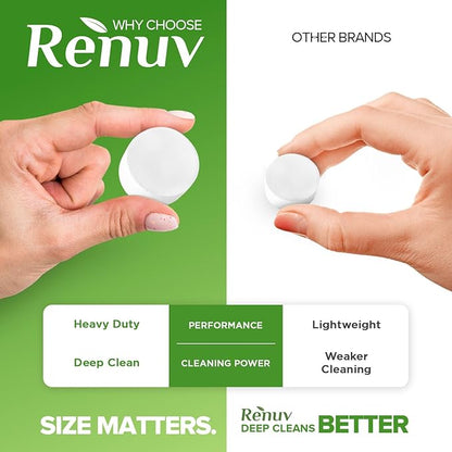 Renuv Coffee Maker Cleaner & Descaler Tablets, 12 Uses for Keurig, Ninja, Breville, Delonghi, Nespresso, Miele, Jura, Mr Coffee, Cuisinart Descaling Solution for Coffee Pot Maker & Espresso Machines