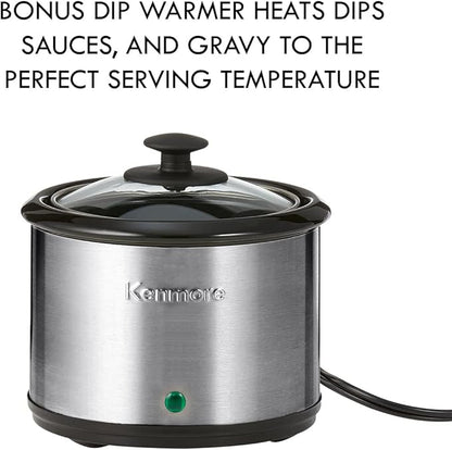 Kenmore 7 Quart Slow Cooker with Diper - Crock pot With Programmable Settings, Digital Controls, Large Capacity for Family Meals, Dishwasher-Safe Stoneware, Warm Rice & Sous Vide Stew