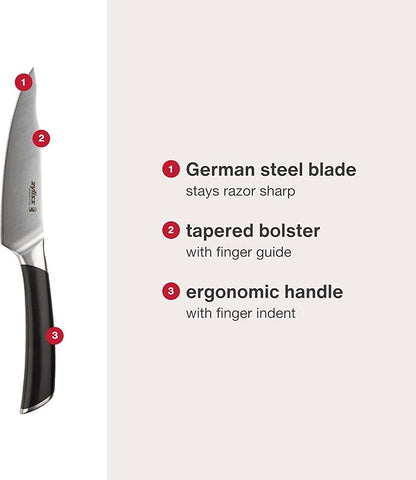 Zyliss Comfort Pro Utility Knife - Full Tang Meat & Vegetable Knife - Ice Hardened Stainless Steel Meat Slicing Cutter - Cutlery with Antibacterial Handle - Black/Stainless Steel - 5.5 inches