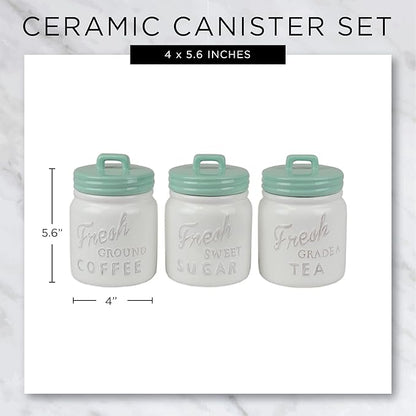 DII Kitchen Accessories Collection Ceramics, Jar Canister Set, Red, 3