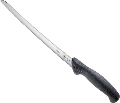 Mercer Culinary M23880 Millennia Black Handle, 10-Inch Curved Wavy Edge, Bread Knife