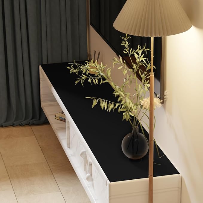 Leather Table Cover,1.8mm Thick,12x72 Inch Desk Cover,Dresser Cover Top,Dresser Protector Top,Dresser Cover,End Table Cover.(Black+Gray,12x72)