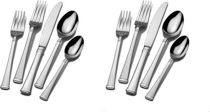Mikasa, Harmony Flatware Service for 4, 20 Piece Set, 18/10 Stainless Steel Silverware Set (Pack of 2)