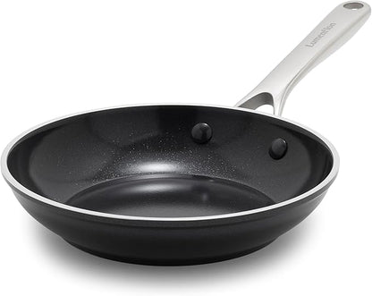 Orfeo 8” Nonstick Frying Pan Skillet, Made in Italy, Diamond Ceramic PFAS-Free Cookware, Induction Ready, Scratch Resistant, Laser-Fused Surface for Durability, Dishwasher Safe, Black