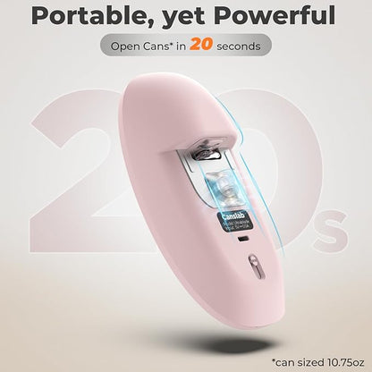 Canslab Ultrablde SE - USB Rechargeable Electric Can Opener for Kitchen for Seniors with Arthritis- Cordless Battery Powered Automatic, Side Cut, Smooth Edge, Handsfree, for Small or Large Cans, Pink