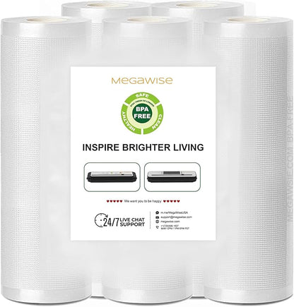 MEGAWISE Vacuum Sealer Bags (11''x 14''-25pcs) for Food Freshness Preservation, BPA Free Vacuum Storage Bags for Food or Sous Vide, Seal a Meal,Double-Sided Texture, Double Lock Freshness (25 count)