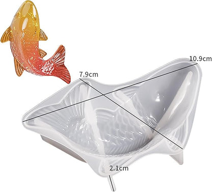 2 Pack Fish Resin Mold - Animal Resin Casting Silicone Molds for Home Decor & Candle Making Wave Spiral Mold