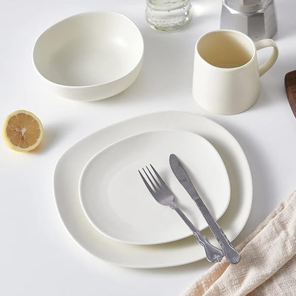 Stone lain Delilah Salad Plate 6-Piece Dish Set, Porcelain, Cream, 6 Salad Plates
