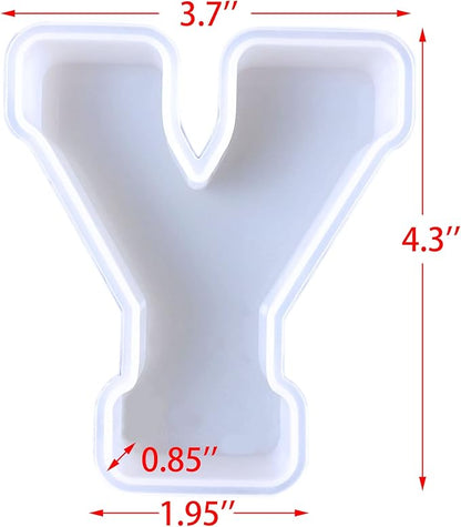 4 inch 26 Pack English Letter Silicone Mold - Alphabet Capital & Large Letter Resin Casting Mold