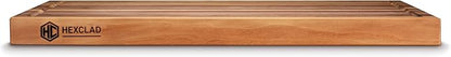HexClad Large Walnut Cutting Board, Double-Sided with Juice Groove & Recessed Handles, Durable, Scratch-Resistant Hardwood, Great for Chopping, Carving & Serving, 13.75"x19.5"