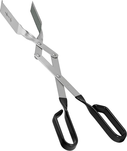 Shark BBQ Tongs for Steak, 17.5" Extra Long, Stainless Steel Grilling Tongs with Scissor Grip, Tong for Cooking, Kitchen & Outdoor Grill - Perfect Barbecue Tool & Gift for Grill Masters, Black