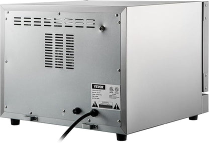 VEVOR Commercial Convection Oven, 21L/19Qt, Quarter-Size Conventional Oven Countertop, 1440W 3-Tier Toaster w/Front Glass Door, Electric Baking Oven w/Trays Wire Racks Clip Gloves, 120V
