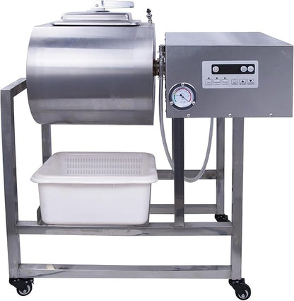 Hakka Commercial Meat Tumbler 90lb/45 liters - Vacuum Curing Machine for Jerky, Sausage, Bacon & More - Stainless Steel Food-Grade Tumbling Marinator w/Bidirectional Rotation & Speed Control
