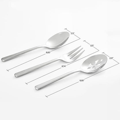 Serving Spoon x 2,Slotted Serving Spoon x 2,Serving Forks x 2,RTT 9 Inch Stainless Steel Catering Serving Utensils for Party Buffet Dinner Banquet Cooking Kitchen Basics,Mirror Finish Flatware