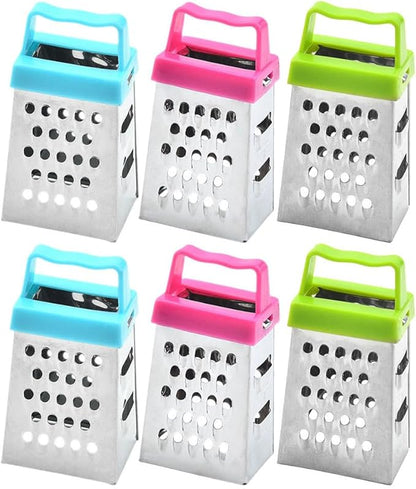 6Pcs Stainless Steel Mini Cheese Graters Kitchen Square Slicer Ginger Mini Zester Vegetable Grater Food Shredder 2.63X1.45X1.06Inch