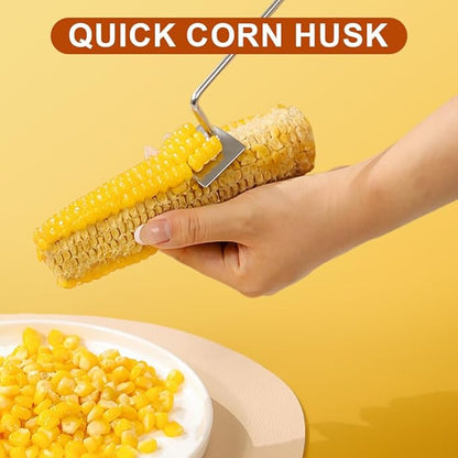 Easy Clean Stainless Steel Corn Peeler - New Corn Stripper for Home Kitchen & Restaurant Chef