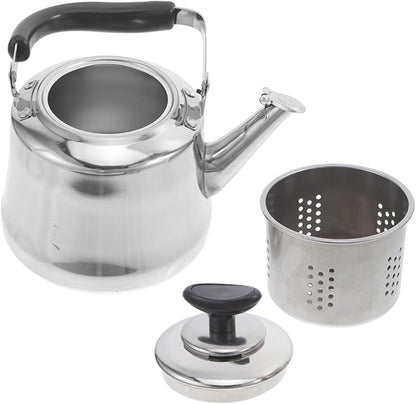 Luxshiny Stainless Steel Tea Kettle for Stove Top with Removable Infuser Large Capacity Water Kettle 1.1 Quart Silver Teapot for Home Kitchen