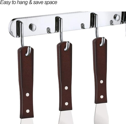 4PCS Cake Decorating Icing Spatula set with 4, 6, 8 & 10 Inch Stainless Steel Blade, Wood Handle Frosting Spatulas and Cake Stripping Tool (Straight Spatulas 4, 6, 8 & 10 Inch)