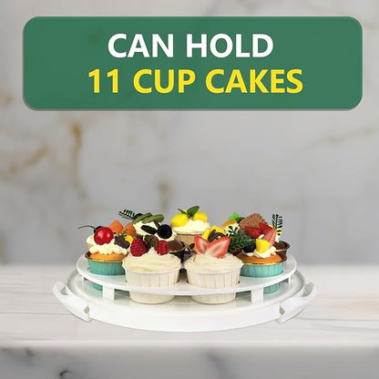 2 Pack Pie Carrier with Lids and Handles, Loadable Cupcake or Pizza Storage Containers, Includes Insulated Bags and Insulated Non-Slip Pads, Perfect for Transportation (Green)