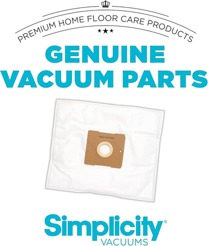 Simplicity Vacuums SZH-6 Jill Canister Vacuum Replacement Bags with Certified Hepa Media, Fits with Simplicity Jill, Jack, and Snap Bagged Vacuum Canister Models, Type Z Bags, 6-pack Set