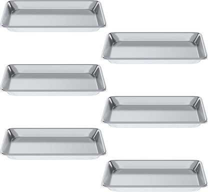 Pack of 6 | 10 in. x 13 in. Quarter Size Aluminum Bun. / Sheet Pan | Ideal for baking, roasting, cooling, prepping, or storing - a must-have in restaurants, bakeries, and busy kitchens.