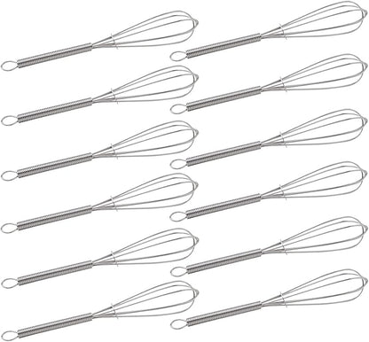 CHuangQi 5 Inch Endurance Stainless Steel Mini Whisk/Egg Beater, Set of 12