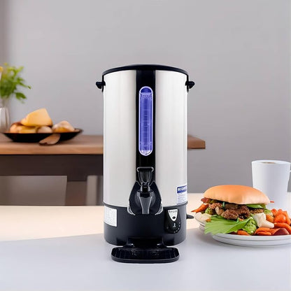 Commercial Electric Kettle Warmer Stainless Steel Hot Water Dispenser Hot Water Boiler And Warmer with Faucet Quick-Temp or Boil for Tea Coffee 1500W 21.7 Liter Capacity