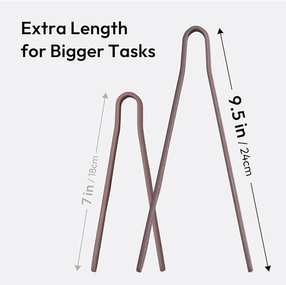 carrotez Silicone Tongs for Cooking, Anti-Slip,Non-Scratch Kitchen Tongs 9.5 inch Silicone Tongs 1Pack - Cocoa