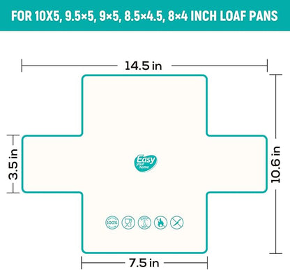 2PCS Silicone Reusable Loaf Pan Liner for Bread Baking, Non-Stick Silicone Bread Sling for Easy Sourdough Transfer, Fits Most 9x5" 9.5x5" Loaf Pans, Baking Accessories, Easy Release & Cleaning
