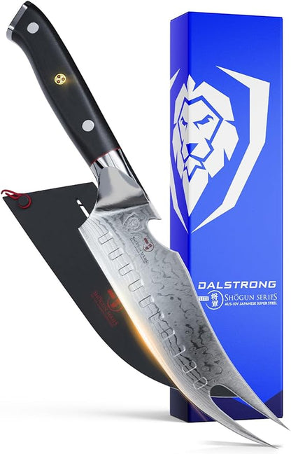Dalstrong Pitmaster BBQ & Meat Knife - 6.5 inch - Shogun Series ELITE - Forked Tip & Bottle Opener - Japanese AUS-10V Super Steel - G10 Handle - Razor Sharp Kitchen Knife - w/Sheath