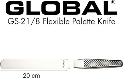 Global 8 inch Straight Spatula, Stainless Steel, GS-21/8