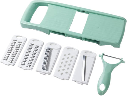 Mandoline Food Slicer for Kitchen 7-in-1 Vegetable/Cheese/Potato/Carrot/Cucumber Grater,Slicer, Cutter, Grinder,Waffle Fry Cutter For Potatoes,Julienne Peeler