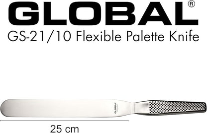 Global 10 inch Straight Spatula, Stainless Steel, GS-21/10