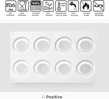 OCPO KITCHEN Apple Silicone Mold for Baking Mousse Cake Dessert Pastry Chocolate Fruit Pudding Jelly Ice Cream Christmas Cake Decoration Mold, Non-Stick and Easy Release, Apple Shape (8-Cavity)