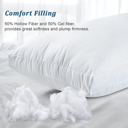 EIUE Bed Pillows for Sleeping 2 Pack Queen Size，Super Soft Down Alternative Microfiber Filled Pillows,20 x 30 Inches,White