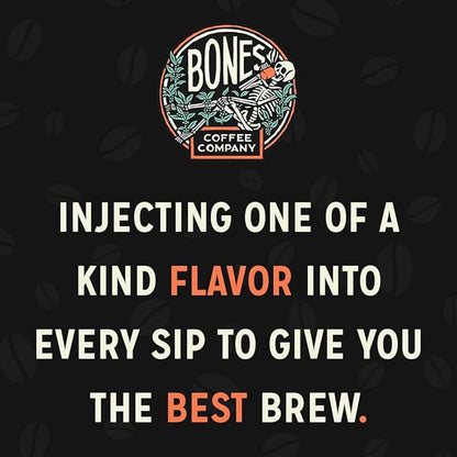 Bones Coffee Company S'morey Time, S'mores and Graham Crackers Flavored Coffee, Medium Roast Low Acid Arabica Beans Compatible with Auto drip and French Press Coffee Maker, 12 Oz Ground