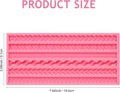Silicone Pie Crust Molds, Knit Rope Lace Chain Chocolate Molds, Cake Decoration Fondant Baking Mold for Pastry Pies Candy Sugar Craft Gum Paste Cookie Clay Resin