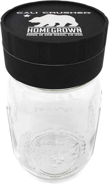 Homegrown Jar Head - 2 Piece Ball Mason Jar Herb & Spice Grinder - Black
