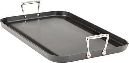 All-Clad HA1 Hard Anodized Nonstick Griddle 13x20 Inch Oven Broiler Safe 500F Pots and Pans, Cookware Black