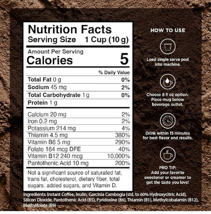 VitaCup Slim Instant Coffee Packets, with Garcinia, Fiber, B Vitamins, Skinny Coffee, Bold & Smooth, Medium Dark Roast, 100% Arabica Coffee in Single Serve Sticks, 72 Ct