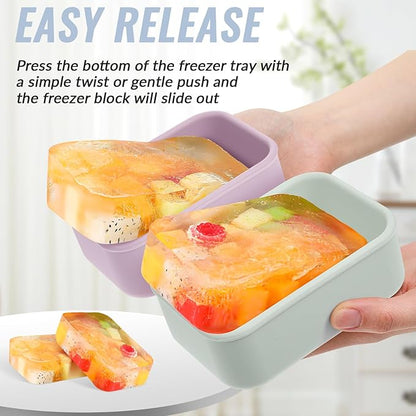 6 Packs 1 Cup Silicone Soup Freezer Molds with Lid Silicone Soup Freezer Trays Rectangle Reusable Food Preserving Tray Freezing Sauces Stews(Multiple Color)