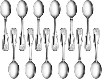New Star Foodservice 58383 Shell Pattern, 18/0 Stainless Steel, Coffee Spoon, 4.6-Inch, Set of 12