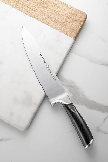 Schmidt Brothers -Heritage 12-Piece Kitchen Knife Set, High-Carbon German Stainless Steel Cutlery, Clear Acrylic Magnetic Knife Block